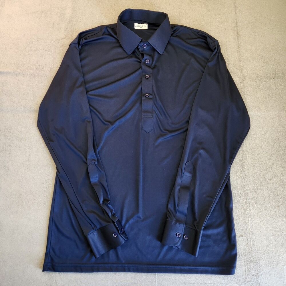 Men's Long-Sleeve Polo Shirt - Navy